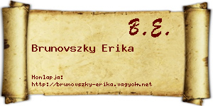 Brunovszky Erika névjegykártya